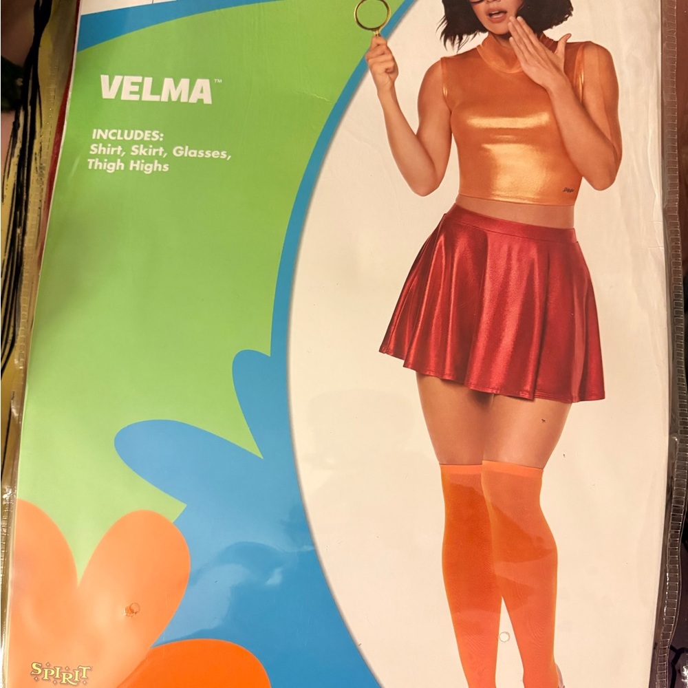 Spirit Velma Costume with Gold Top and Red Skirt